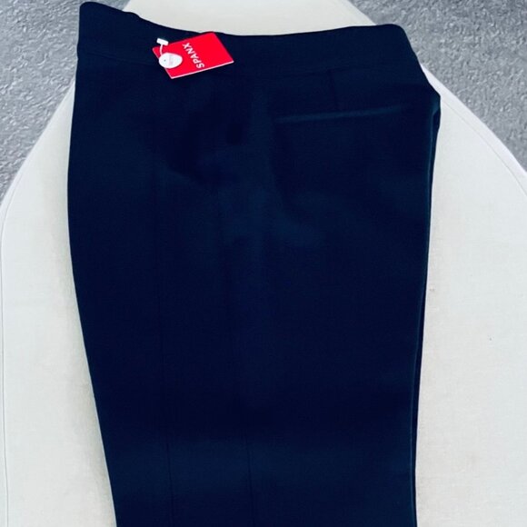 SPANX NAVY BLUE SLIM STRAIGHT LEG PANTS - SIZE SMALL PETITE LENGTH - TAGS ON - Picture 2 of 8